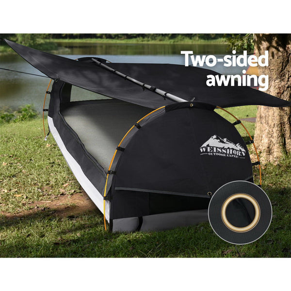 Weisshorn Swag King Single Camping Swags Canvas Free Standing Tent Dome Grey Weisshorn