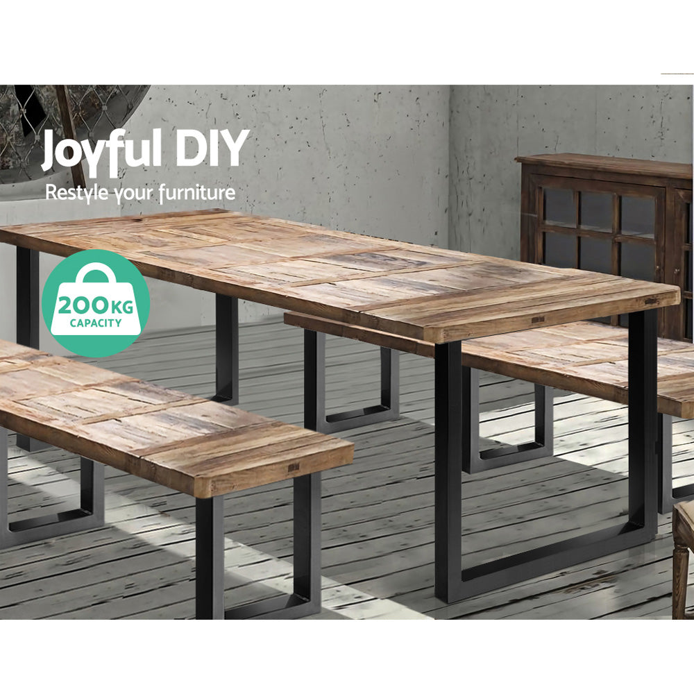 2x Coffee Dining Table Legs Steel Industrial Vintage Bench Metal Box Shape 400MM Artiss