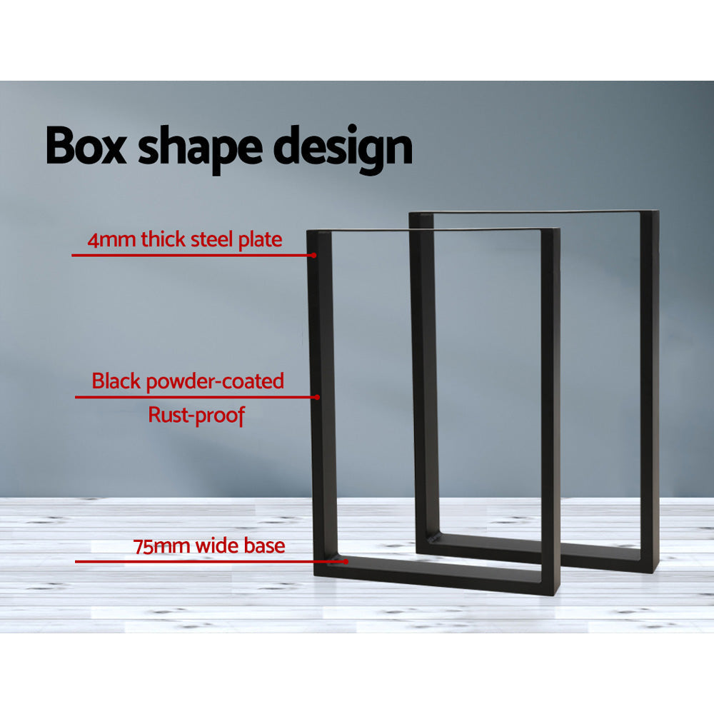 Artiss 2x Coffee Dining Steel Table Legs 71x50CM Industrial Vintage Bench Metal Box Artiss