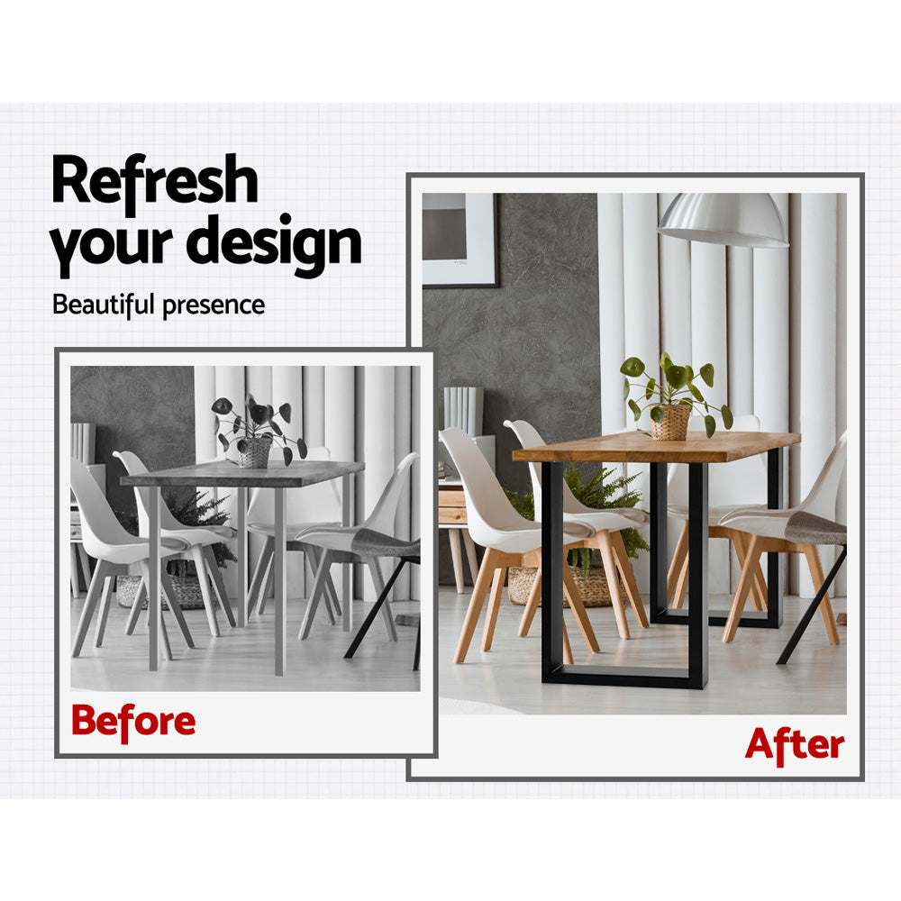 Artiss 2x Coffee Dining Steel Table Legs 71x50CM Industrial Vintage Bench Metal Box Artiss
