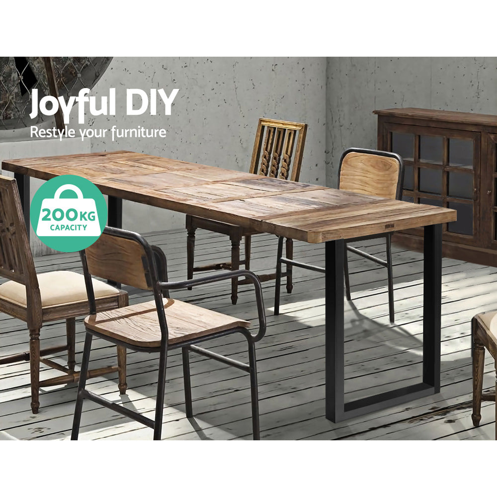 Artiss 2x Coffee Dining Steel Table Legs 71x50CM Industrial Vintage Bench Metal Box Artiss