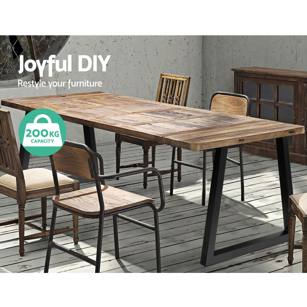 2x Coffee Dining Table Legs Steel Industrial Vintage Bench Metal Trapezoid 710MM Artiss