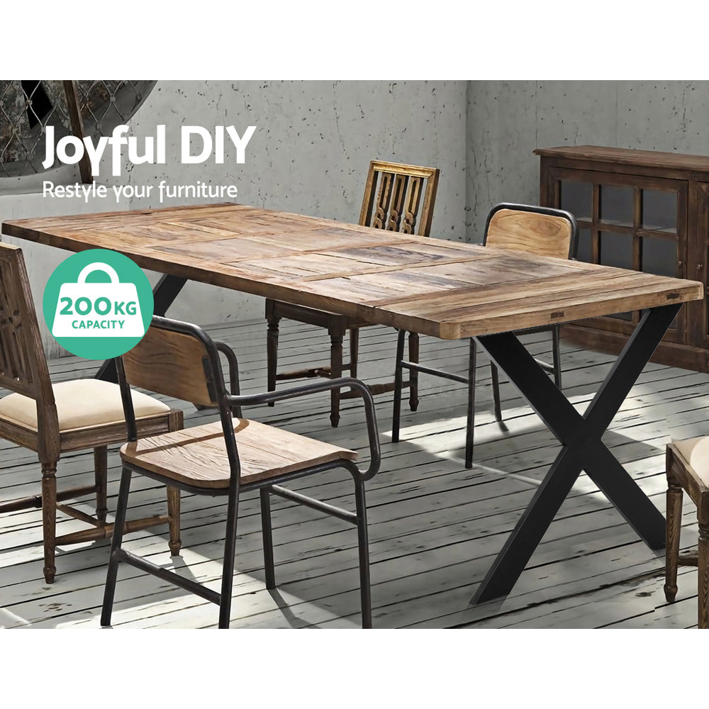 2x Metal Legs Coffee Dining Table Steel Industrial Vintage Bench X Shape 710MM Artiss