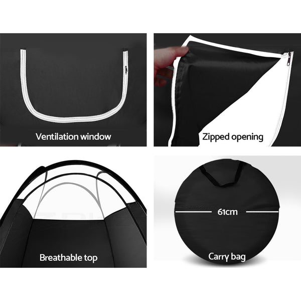 Portable Pop Up Tanning Tent - Black Does not apply