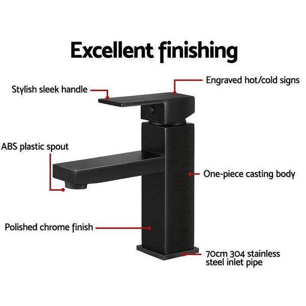 Cefito Basin Mixer Tap Faucet Bathroom Vanity Counter Top WELS Standard Brass Black Cefito