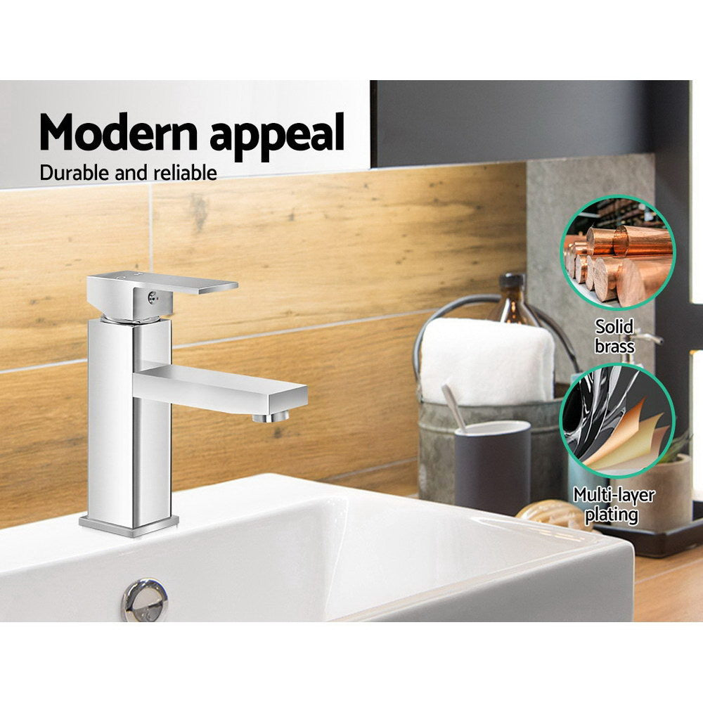 Cefito Basin Mixer Tap Faucet Bathroom Vanity Counter Top WELS Standard Brass Silver freeshipping - Awezingly