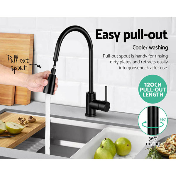 Cefito Pull-out Mixer Faucet Tap - Black Cefito