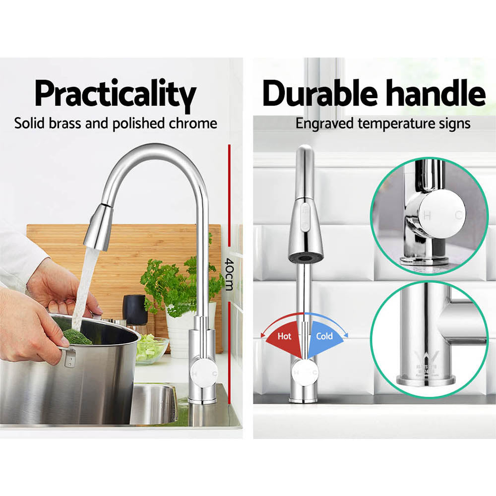Cefito Pull-out Mixer Faucet Tap - Silver Cefito