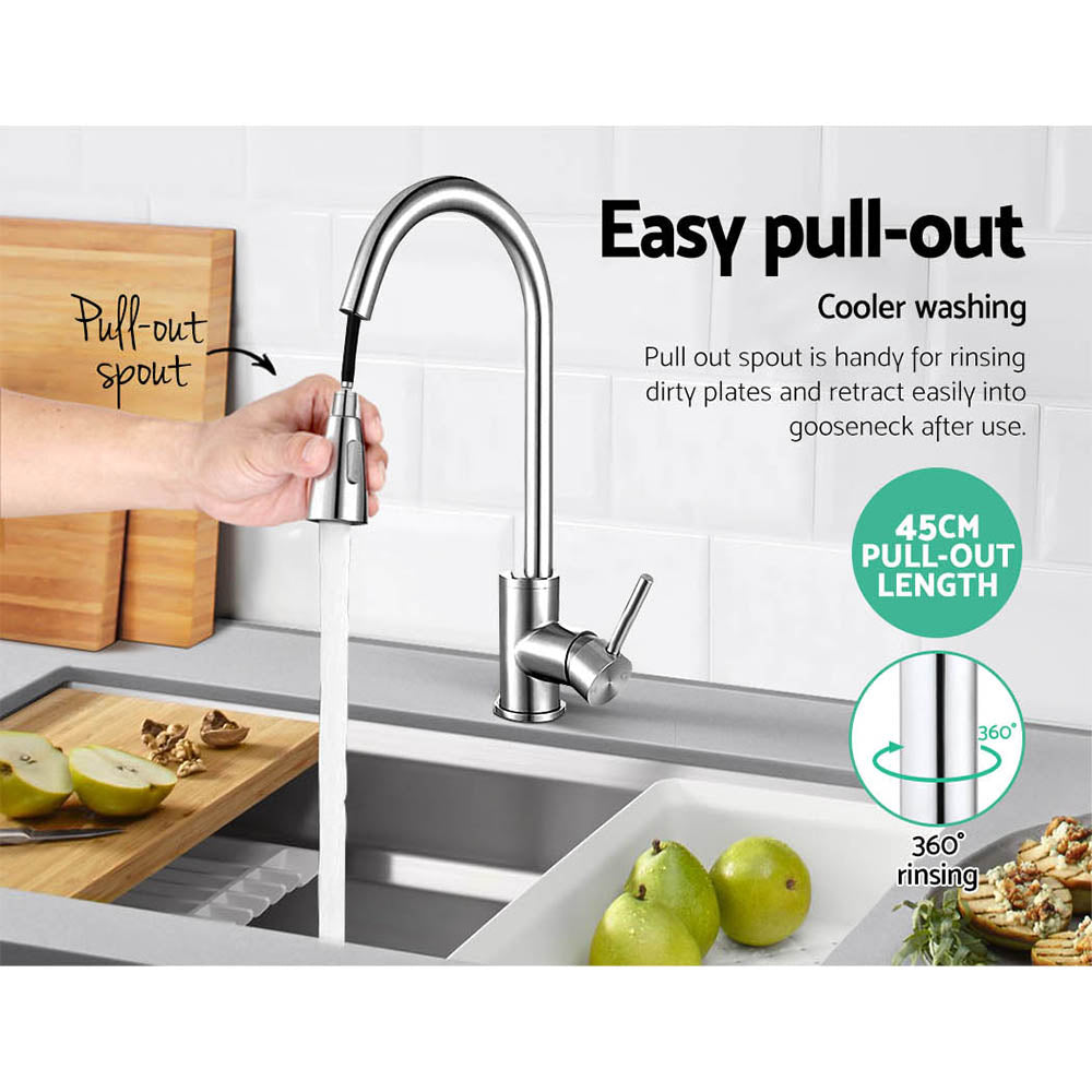 Cefito Pull-out Mixer Faucet Tap - Silver Cefito