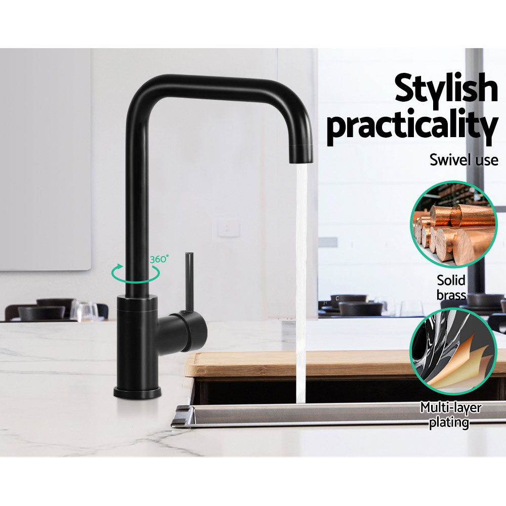 Cefito Mixer Kitchen Faucet Tap Swivel Spout WELS Black freeshipping - Awezingly