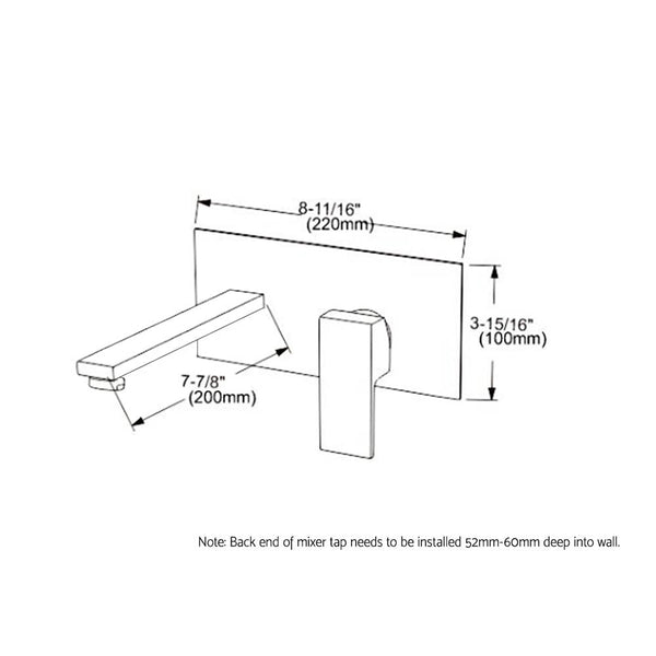 Cefito WELS Bathroom Tap Wall Square Black Basin Mixer Taps Vanity Brass Faucet Cefito