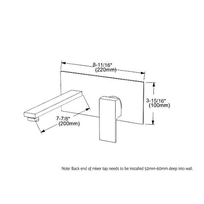 Cefito WELS Bathroom Tap Wall Square Silver Basin Mixer Taps Vanity Brass Faucet