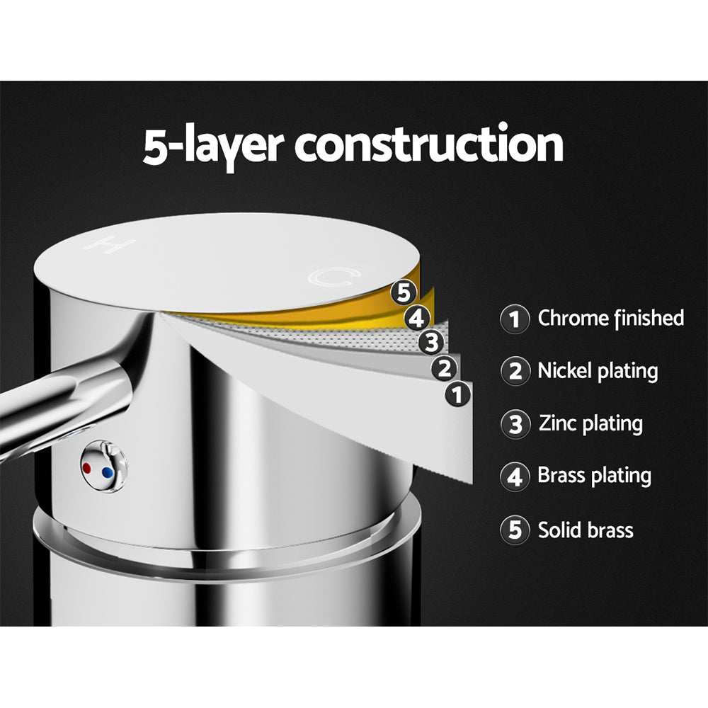 Cefito Bathroom Mixer Shower Wall Tap Faucet Basin Sink Bathtub Brass Chrome Cefito