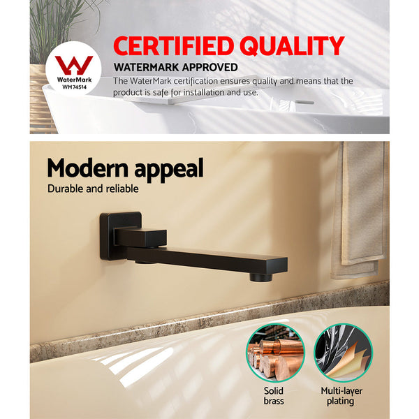 Cefito Bath Spout Wall Mounted Water Outlet Bath Tub Bathroom Swivel Black Does not apply