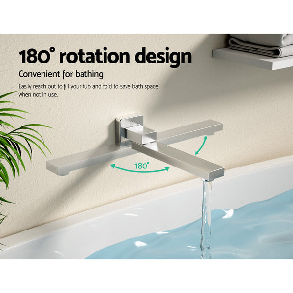Cefito Bath Spout Wall Mounted Water Outlet Bath Tub Bathroom Swivel Chrome Cefito