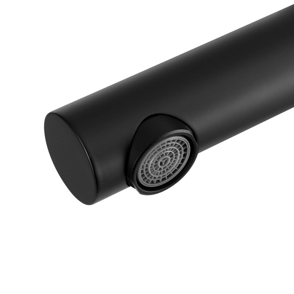 Cefito Bathroom Tap Wall Bath Spout 180 Swivel Bathtub Shower Mixer Round Black Cefito