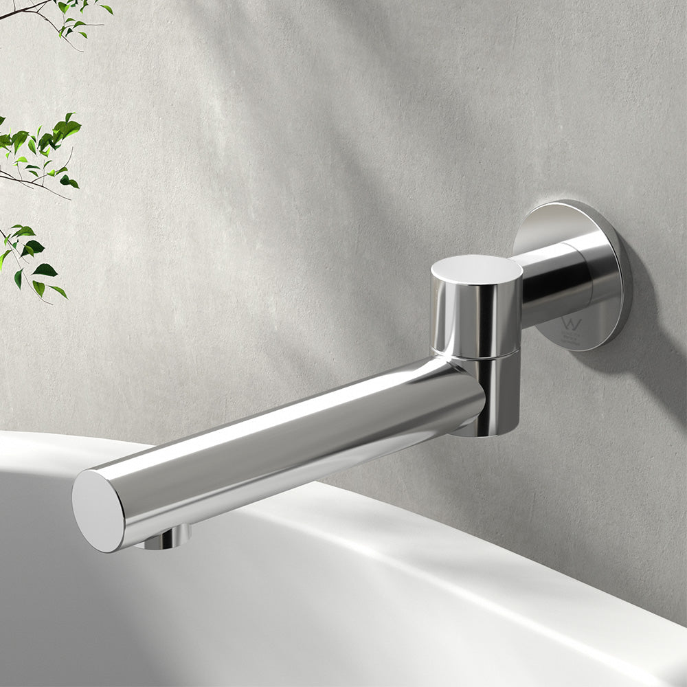 Cefito Bath Spout Wall Mounted Square Bathtub Bathroom Spa Swivel Silver Cefito