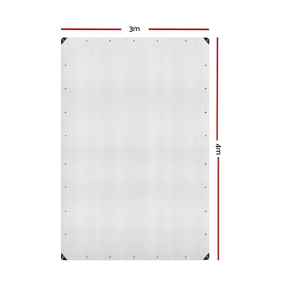 Instahut 3x4m Heavy Duty Poly Tarps Tarpaulin Camping Cover Clear
