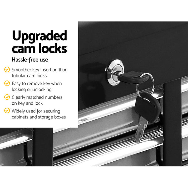 Giantz 10-Drawer Tool Box Chest Cabinet Garage Storage Toolbox Black Silver freeshipping - Awezingly