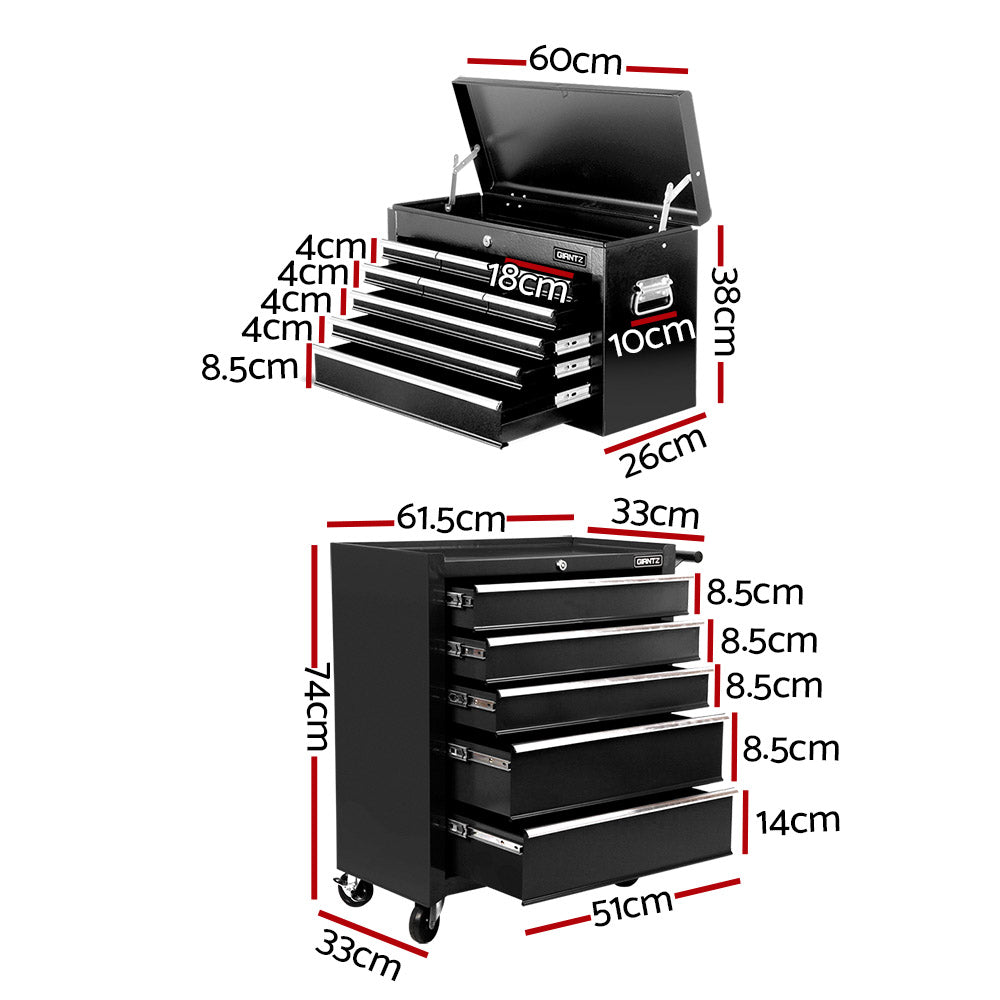 Giantz 14 Drawers Toolbox Chest Cabinet Mechanic Trolley Garage Tool Storage Box Giantz