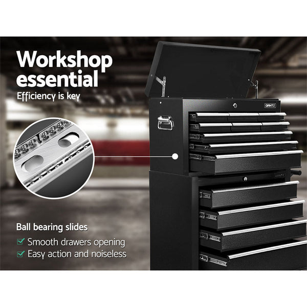 Giantz 14 Drawers Toolbox Chest Cabinet Mechanic Trolley Garage Tool Storage Box Giantz