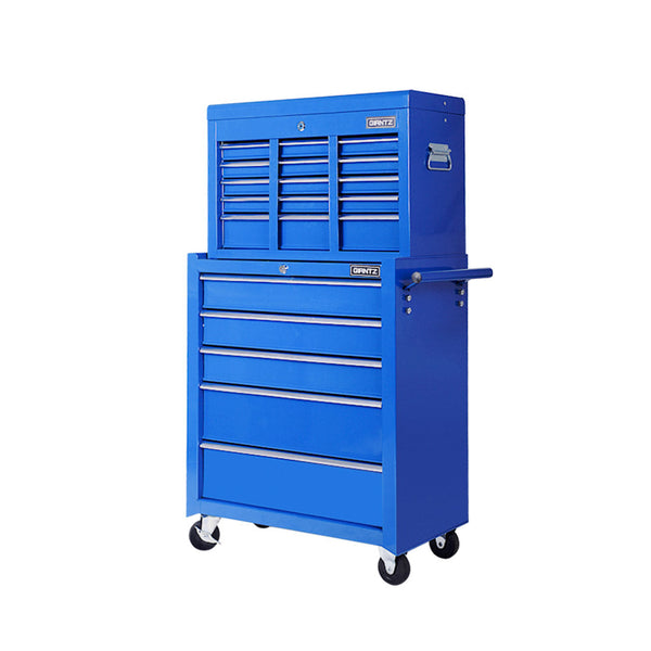 Giantz 14 Drawers Toolbox Trolley Storage Box - Blue Giantz