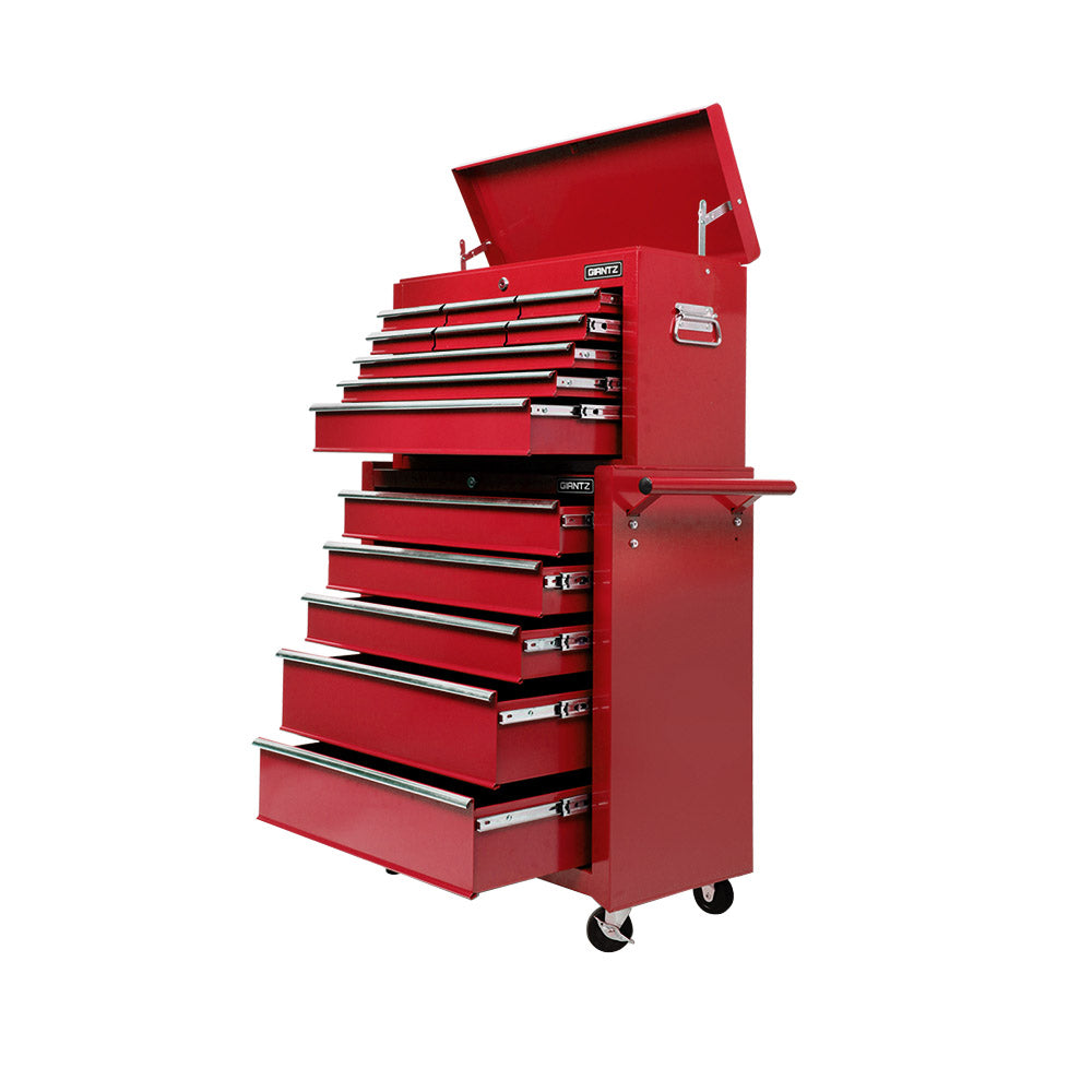 Giantz 14 Drawers Toolbox Trolley Storage Box - Red Giantz