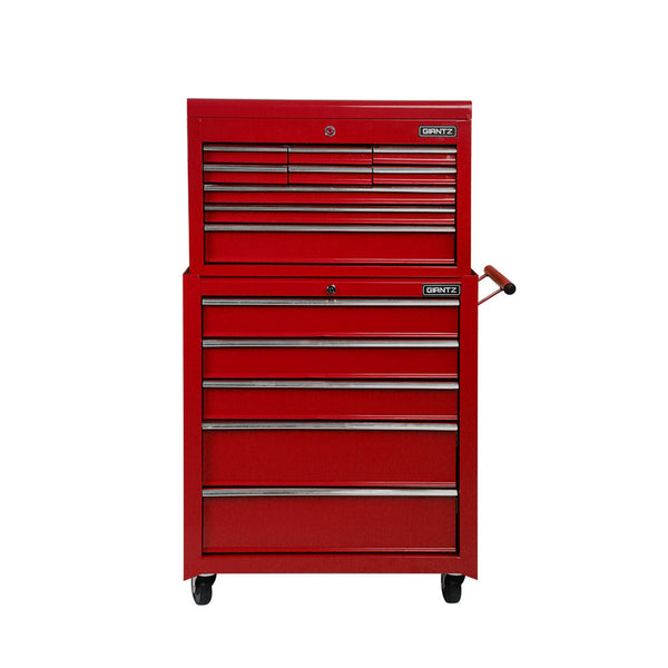 Giantz 14 Drawers Toolbox Trolley Storage Box - Red Giantz