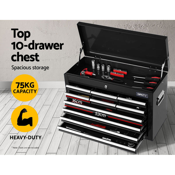 Giantz Tool Box Chest Trolley 16 Drawers Cabinet Cart Garage Toolbox Black freeshipping - Awezingly