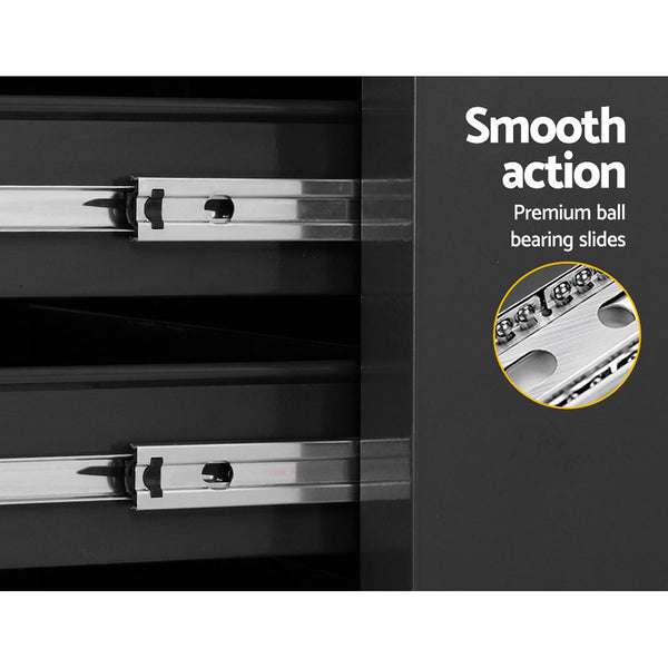 Giantz Tool Box Chest Trolley 16 Drawers Cabinet Cart Garage Toolbox Black freeshipping - Awezingly