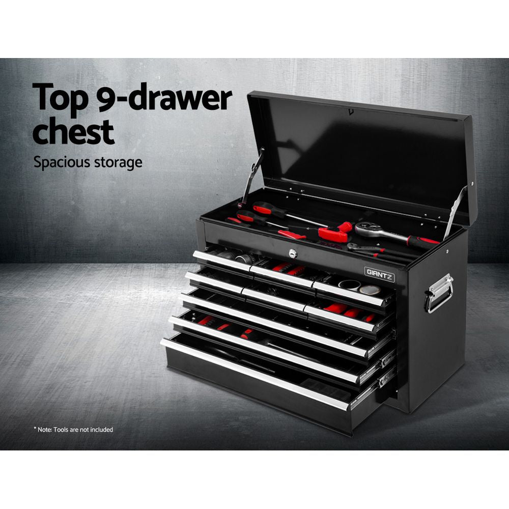 Giantz Tool Chest and Trolley Box Cabinet 16 Drawers Cart Garage Storage Black freeshipping - Awezingly
