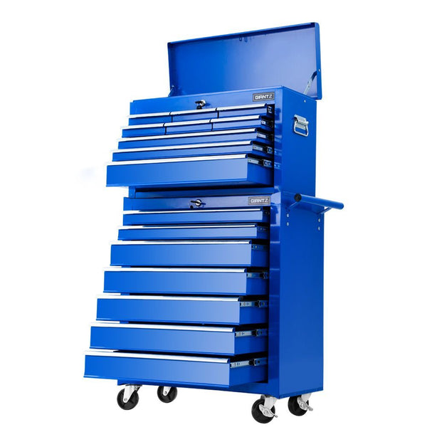 Giantz Tool Chest and Trolley Box Cabinet 16 Drawers Cart Garage Storage Blue freeshipping - Awezingly