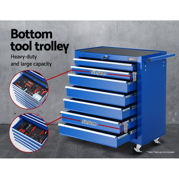 Giantz Tool Chest and Trolley Box Cabinet 16 Drawers Cart Garage Storage Blue freeshipping - Awezingly