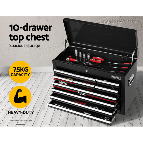 Giantz 17 Drawers Tool Box Trolley Chest Cabinet Cart Garage Mechanic Toolbox Black freeshipping - Awezingly