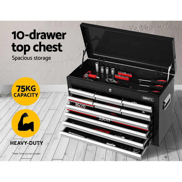 Giantz 17 Drawers Tool Box Trolley Chest Cabinet Cart Garage Mechanic Toolbox Black and Grey freeshipping - Awezingly