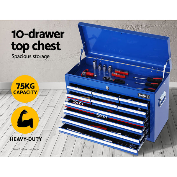 Giantz 17 Drawers Tool Box Trolley Chest Cabinet Cart Garage Mechanic Toolbox Blue freeshipping - Awezingly