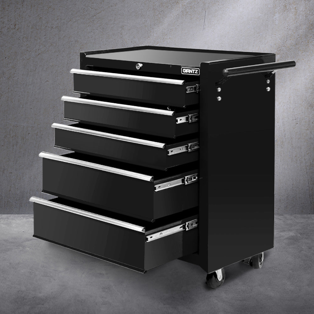 Giantz 5 Drawer Mechanic Tool Box Storage Trolley - Black freeshipping - Awezingly
