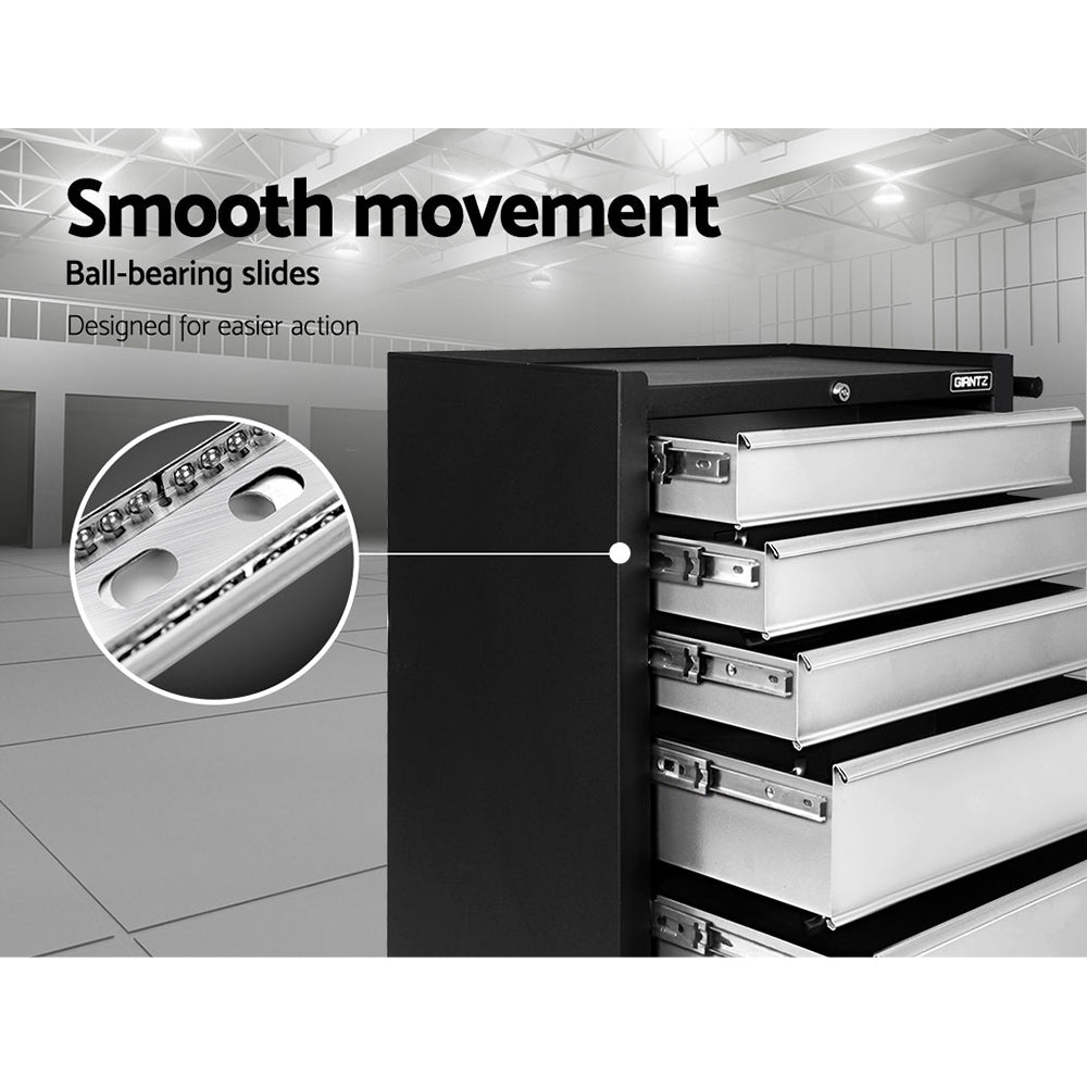 Giantz 5 Drawer Mechanic Tool Box Storage Trolley - Black & Grey freeshipping - Awezingly