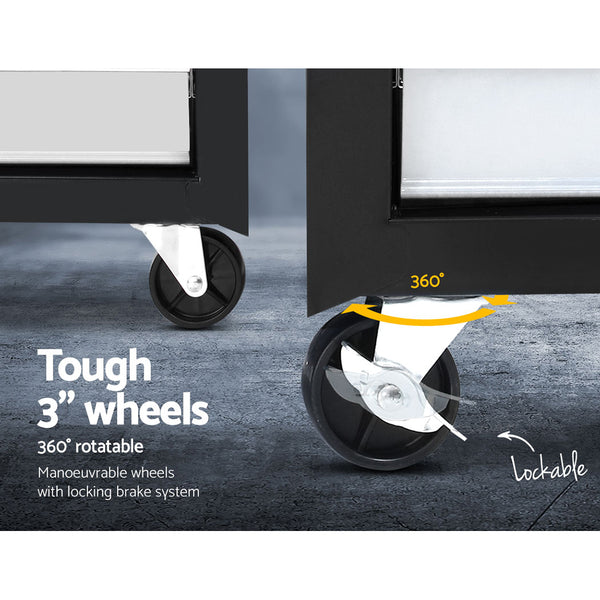 Giantz 5 Drawer Mechanic Tool Box Storage Trolley - Black & Grey freeshipping - Awezingly