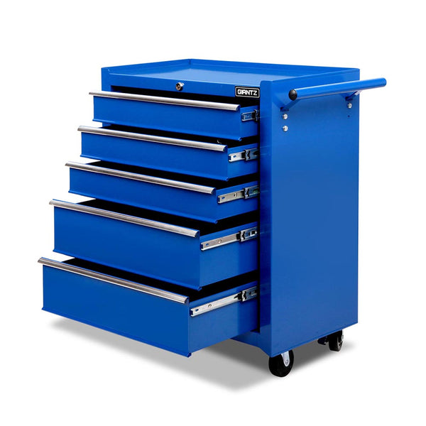 Giantz 5 Drawer Mechanic Tool Box Storage Trolley - Blue freeshipping - Awezingly