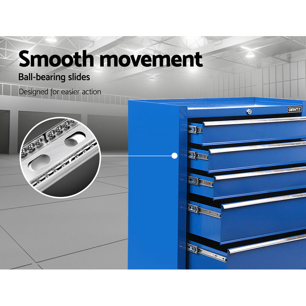 Giantz 5 Drawer Mechanic Tool Box Storage Trolley - Blue freeshipping - Awezingly
