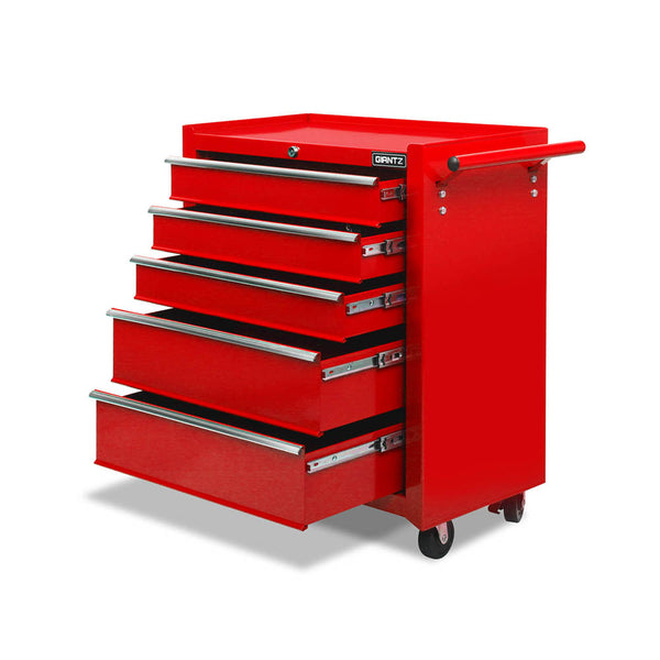 Giantz 5 Drawer Mechanic Tool Box Storage Trolley - Red freeshipping - Awezingly