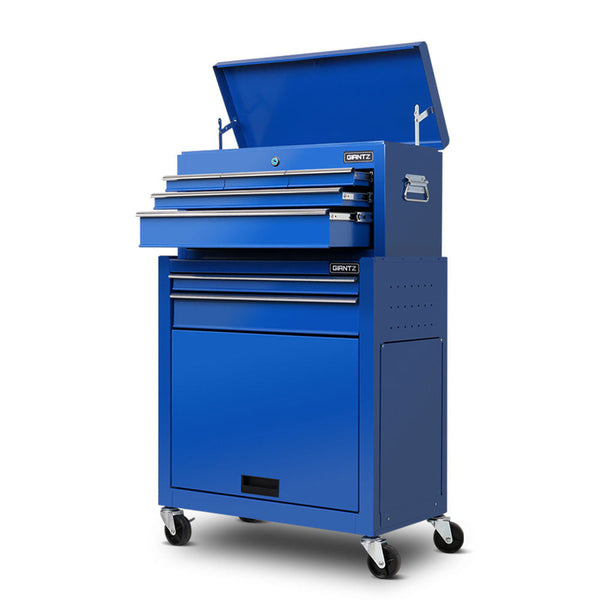 Giantz 7 Drawer Tool Box Cabinet Chest Storage Garage Toolbox Organiser Set Blue Giantz