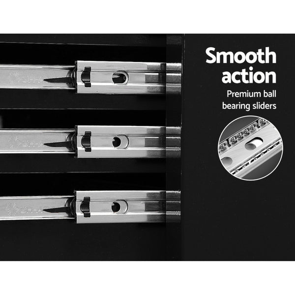 Giantz Tool Chest and Trolley Box Cabinet 7 Drawers Cart Garage Storage Black freeshipping - Awezingly