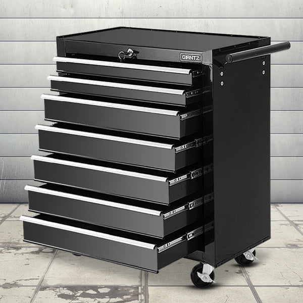 Giantz Tool Chest and Trolley Box Cabinet 7 Drawers Cart Garage Storage Black freeshipping - Awezingly