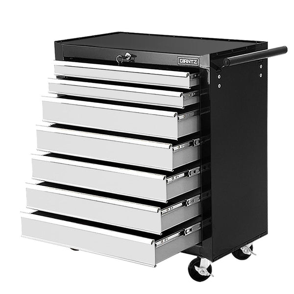 Giantz Tool Chest and Trolley Box Cabinet 7 Drawers Cart Garage Storage Black and Silver freeshipping - Awezingly