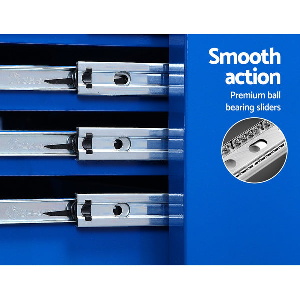 Giantz Tool Chest and Trolley Box Cabinet 7 Drawers Cart Garage Storage Blue freeshipping - Awezingly