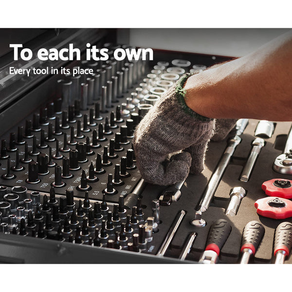 Giantz 9 Drawer Mechanic Tool Box Cabinet Storage - Black Giantz