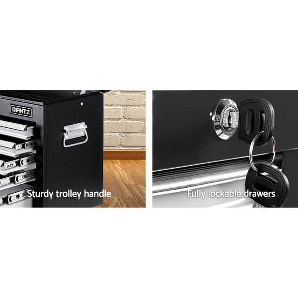 Giantz 9 Drawer Mechanic Tool Box Cabinet Storage - Black & Grey Giantz