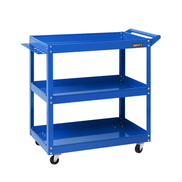 Giantz Tool Cart 3 Tier Parts Steel Trolley Mechanic Storage Organizer Blue Giantz